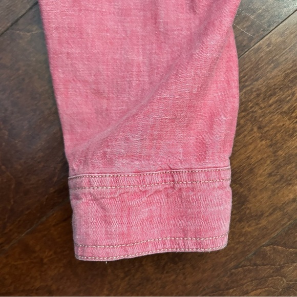 J. Jill Pink Hooded 100% Cotton Chambray Jacket, Size Small - Picture 10 of 15